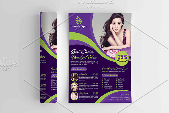 Beauty Salon Flyer Template in Flyer Templates - product preview 4