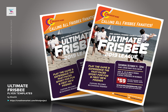 Ultimate Frisbee Flyer Templates in Flyer Templates - product preview 2