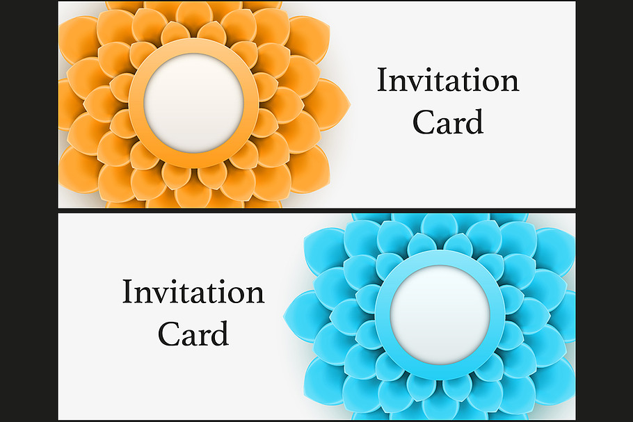 Set of Invitations with flower in Illustrations - product preview 8