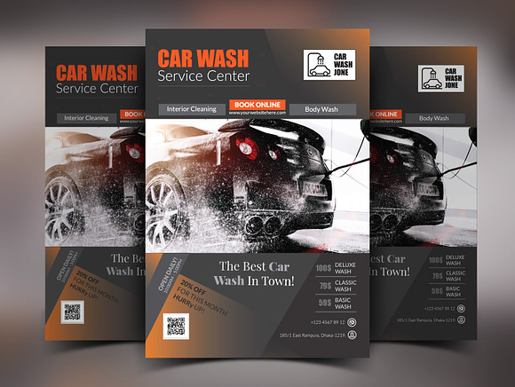Car Wash Service Flyer Template in Flyer Templates - product preview 1