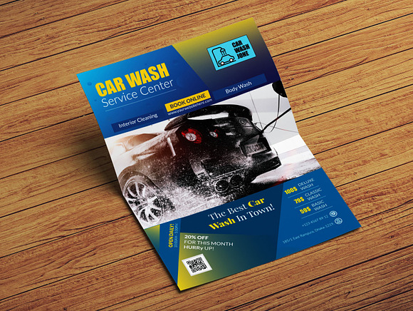 Car Wash Service Flyer Template in Flyer Templates - product preview 5
