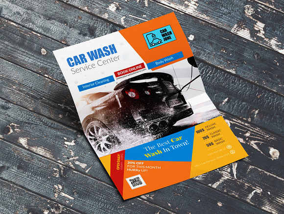 Car Wash Service Flyer Template in Flyer Templates - product preview 7