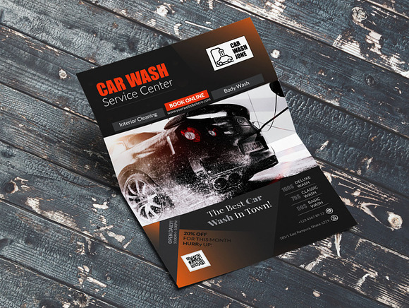 Car Wash Service Flyer Template in Flyer Templates - product preview 9