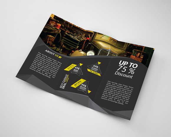 Car Wash Tri Fold Brochure Template  in Brochure Templates - product preview 4