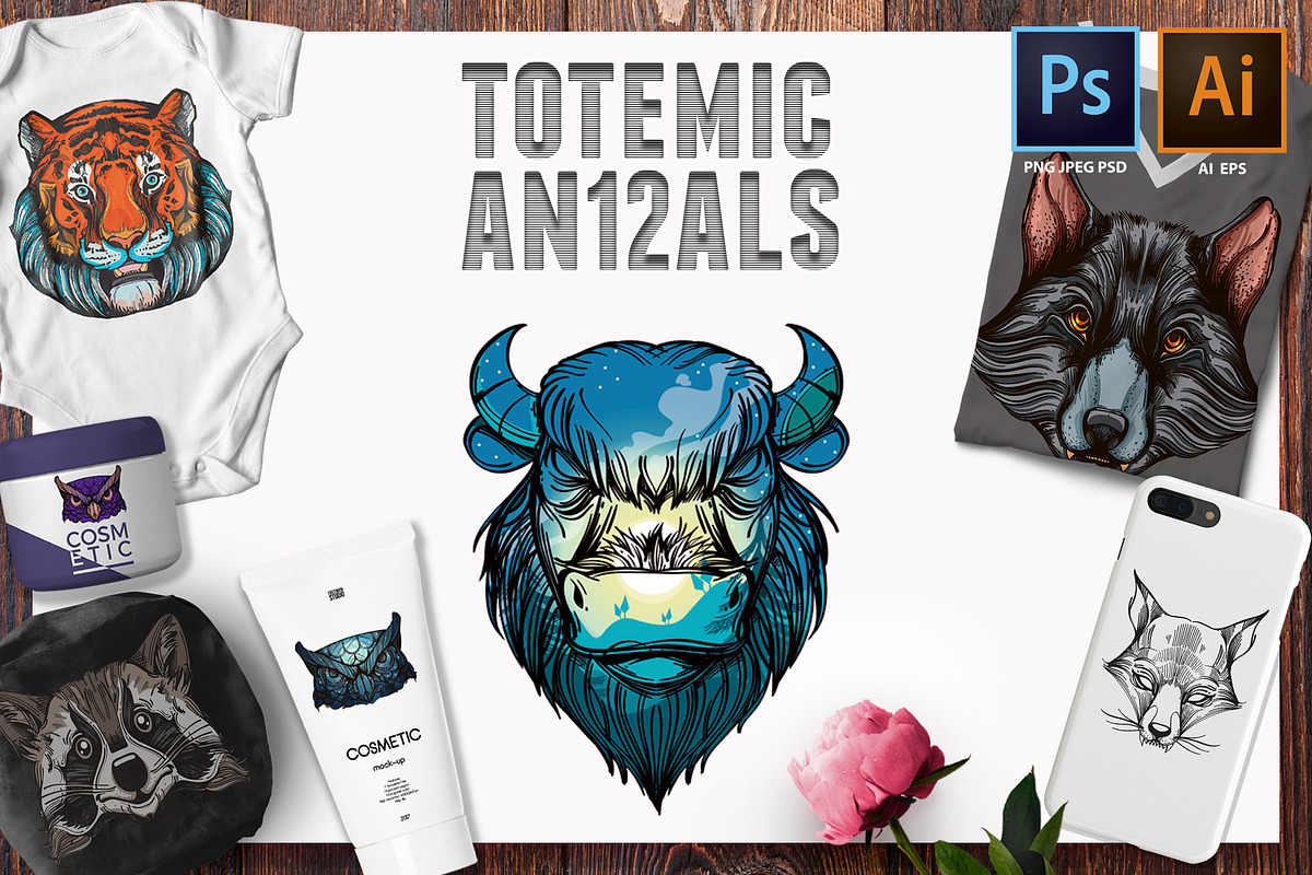 12 totemic animals in Illustrations - product preview 8
