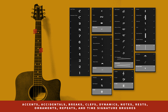 Music Composer | Notation Brushes in Photoshop Brushes - product preview 2