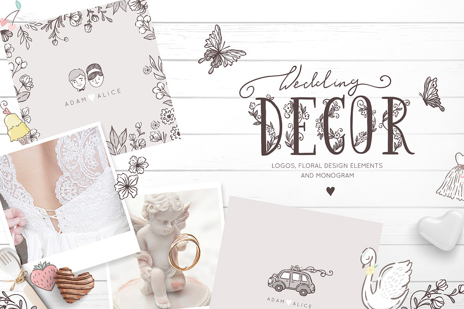 Wedding logos & monograms in Illustrations - product preview 8