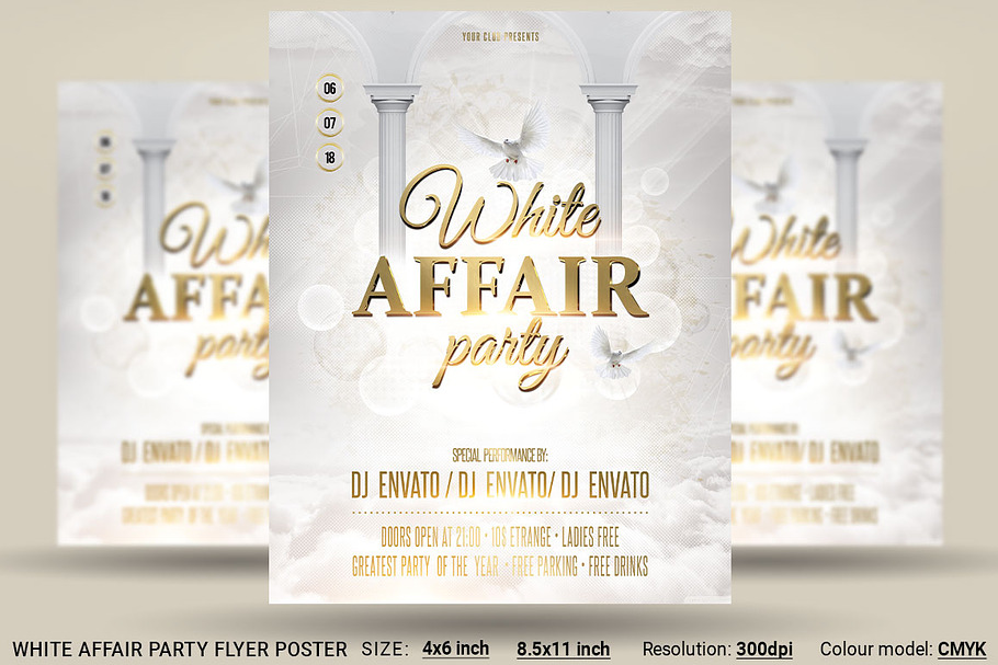 White Affair Party Flyer Poster in Flyer Templates - product preview 8