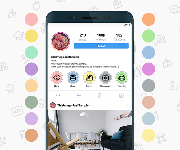 Instagram Story Highlight 170 Icons in Instagram Templates - product preview 1
