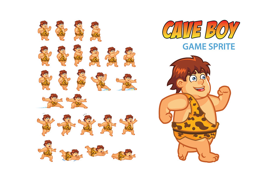 Cave Boy Game Sprite in Illustrations - product preview 8
