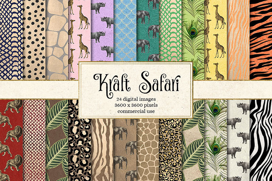 Kraft Safari Digital Paper in Textures - product preview 8