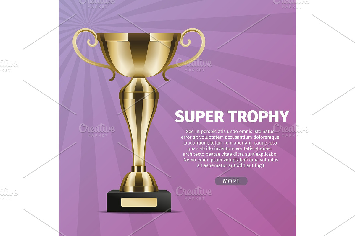 Super Trophy Vector Web Banner with in Textures - product preview 8