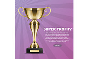 Super Trophy Vector Web Banner with