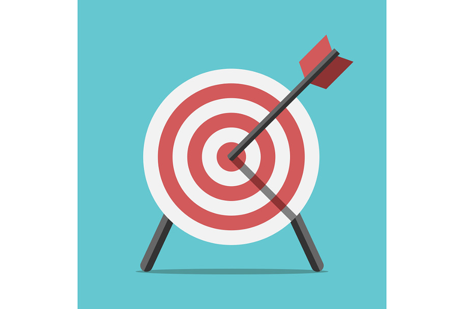 Target with arrow standing