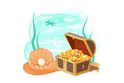Sea and Treasures Poster, Vector