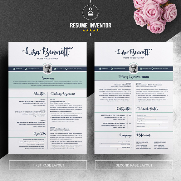 Resume Template for Teachers in Resume Templates - product preview 1
