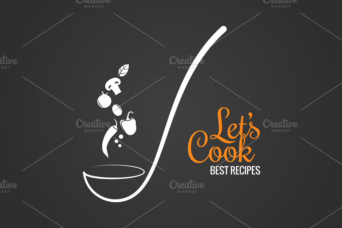 Soup ladle with flavor concept.  in Illustrations - product preview 8