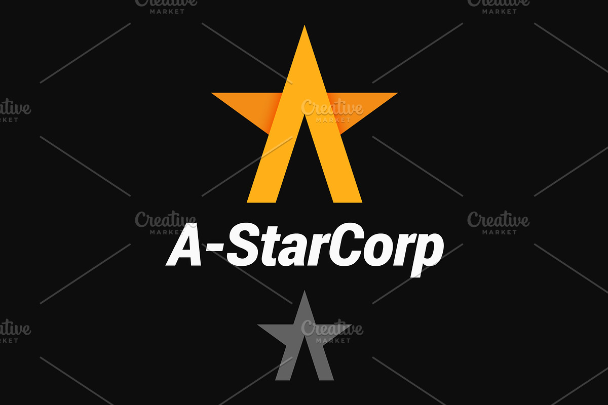 Letter A logo. A-shaped star. in Illustrations - product preview 8