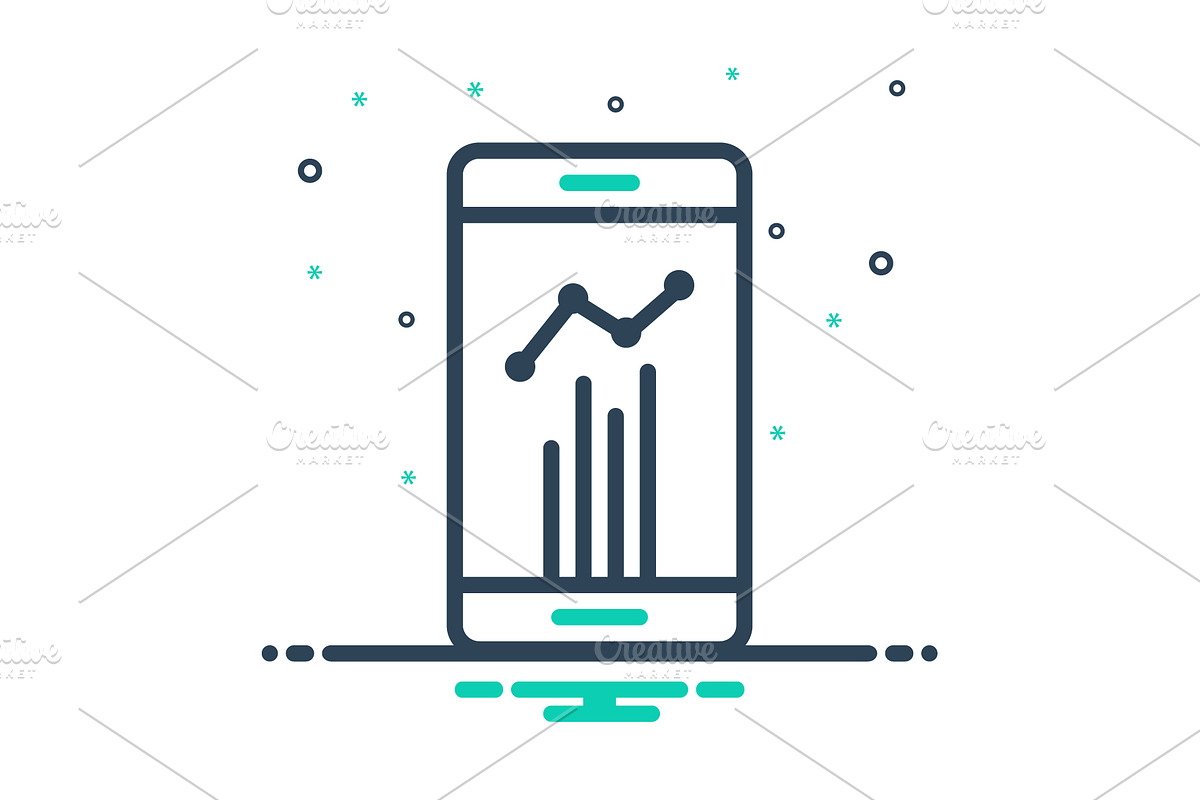 Statistics mobile icon in Icons - product preview 8