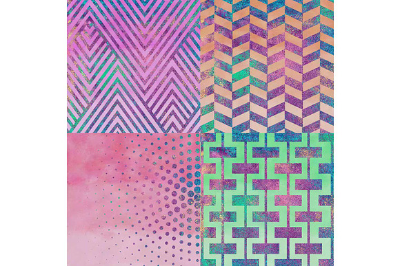 Watercolor Ombre & Mermaid Pattern in Textures - product preview 1