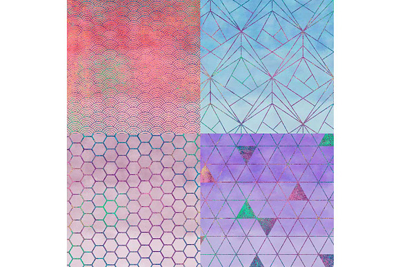 Watercolor Ombre & Mermaid Pattern in Textures - product preview 2
