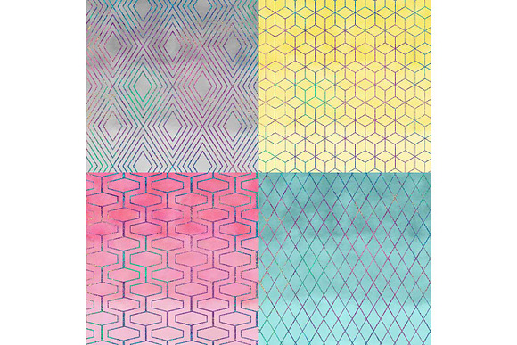 Watercolor Ombre & Mermaid Pattern in Textures - product preview 3