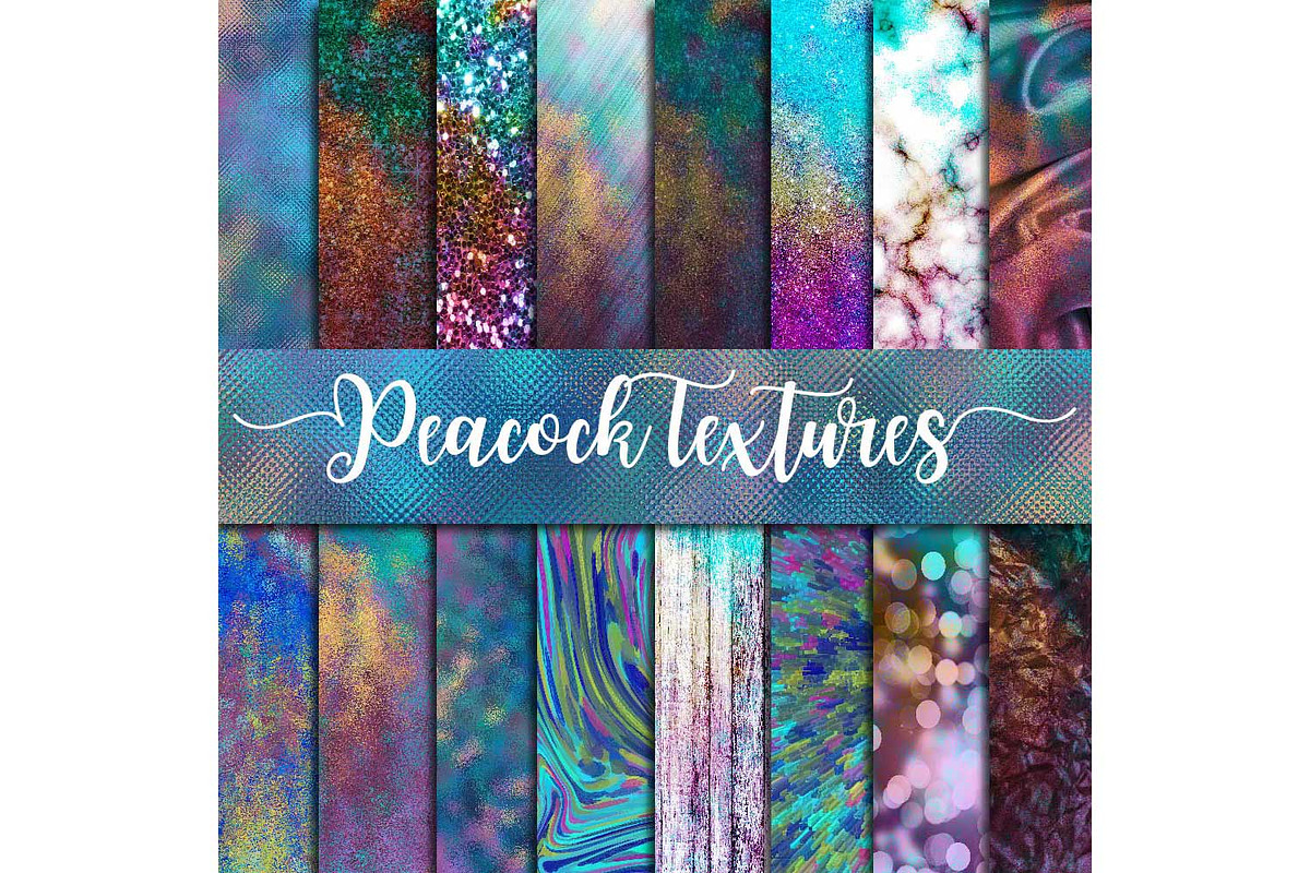 Peacock Textures Digital Paper in Textures - product preview 8