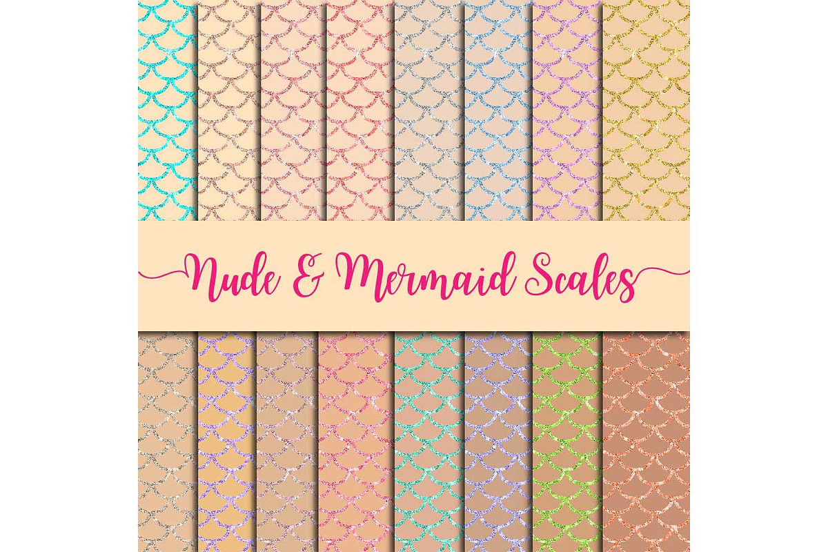 Nude backgrounds & Mermaid Scales in Textures - product preview 8