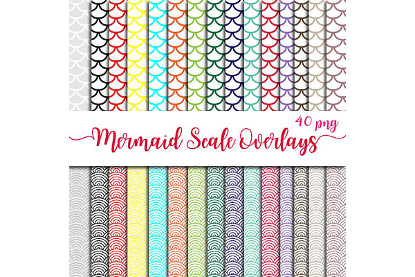 Mermiad Scales Overlay Clipart