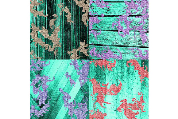 Mint Wood & Liquid Glitter Paper in Textures - product preview 2