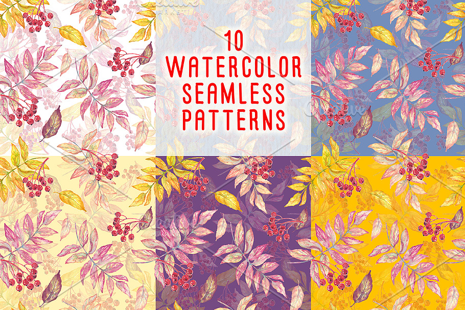 watercolor autumn patterns