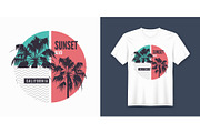 Sunset Blvd California tshirt design