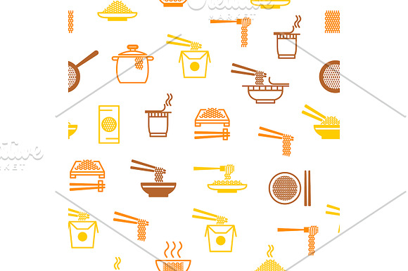 Noodle Thin Line Set. Vector in Illustrations - product preview 3