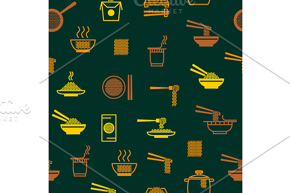 Noodle Thin Line Set. Vector in Illustrations - product preview 4