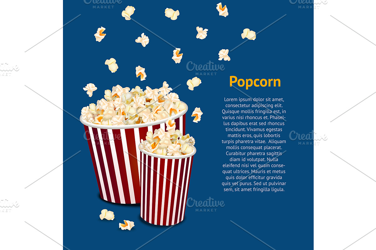  3d Popcorn Snack Card. Vector in Illustrations - product preview 8