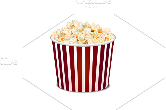  3d Popcorn Snack Card. Vector in Illustrations - product preview 1