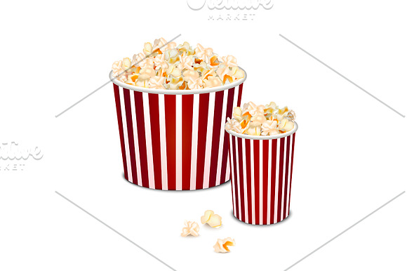  3d Popcorn Snack Card. Vector in Illustrations - product preview 3
