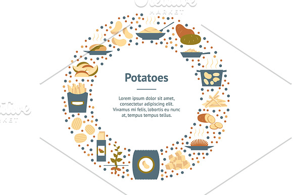 Cartoon Color Potato Set. Vector in Illustrations - product preview 4