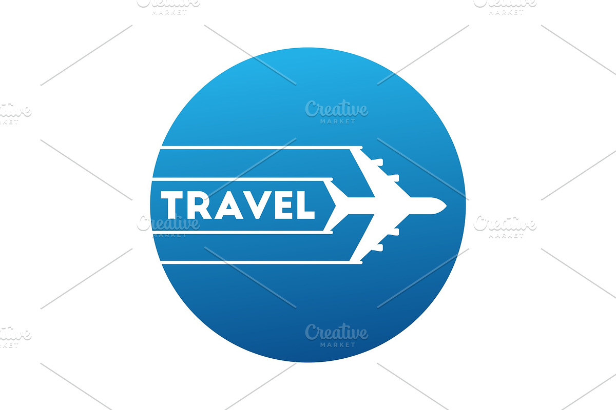 logo travels by airplane in Illustrations - product preview 8