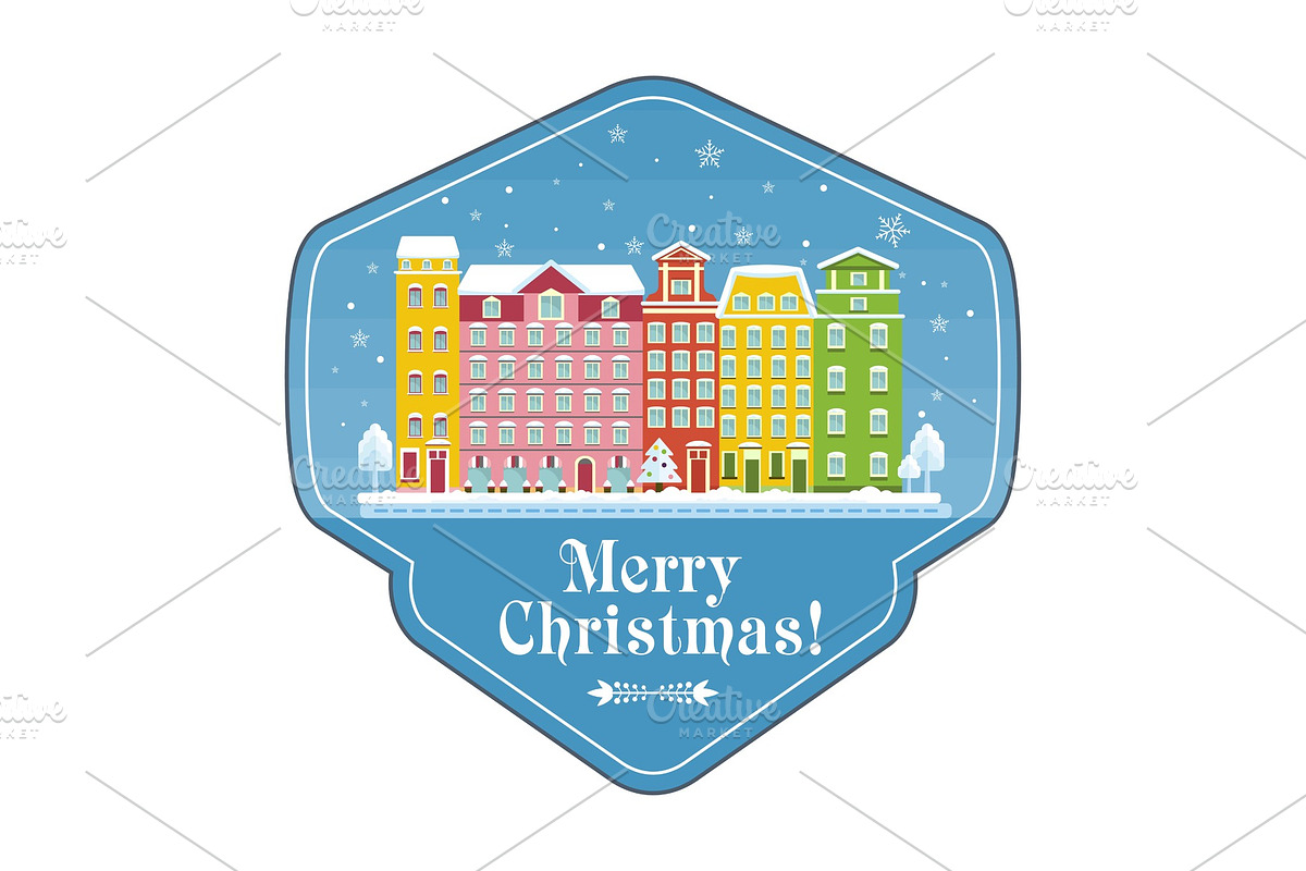 merry christmas badge in Illustrations - product preview 8