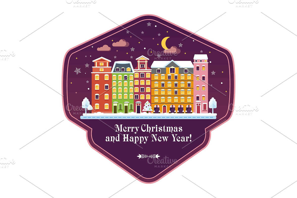 merry christmas badge in Illustrations - product preview 8
