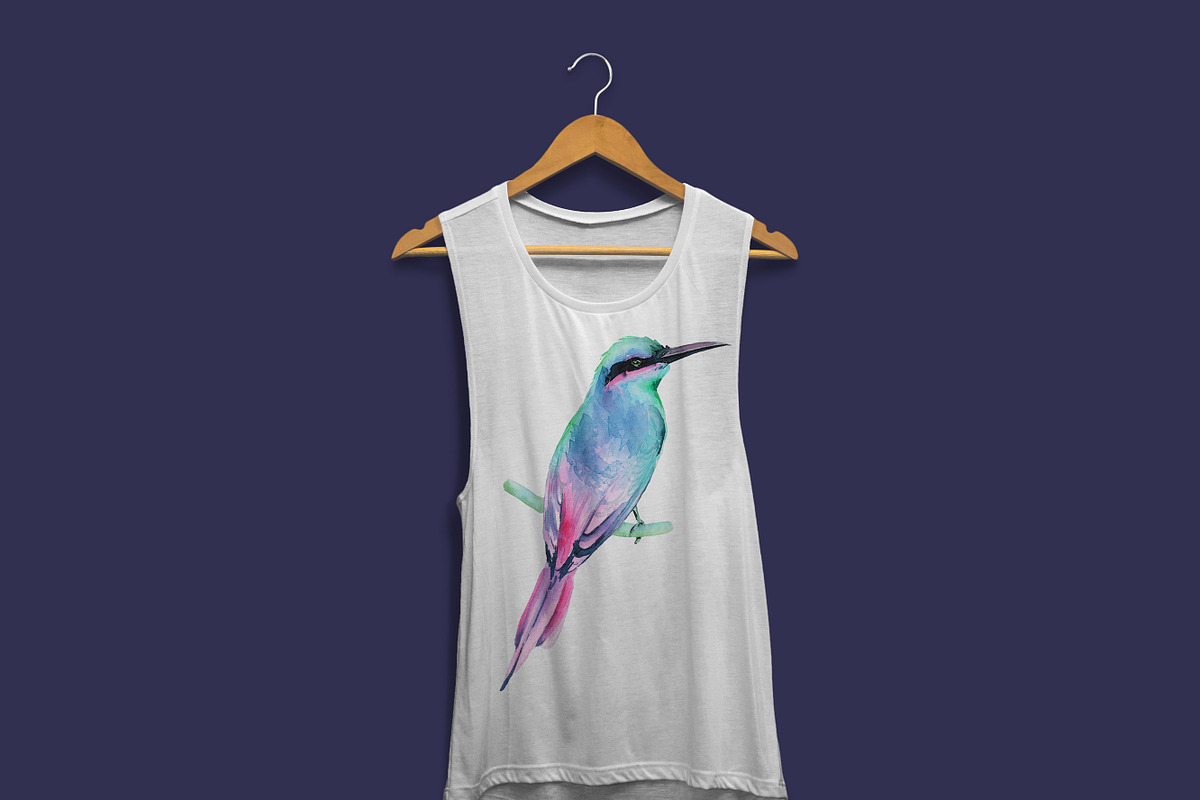 Watercolor Birds Clipart in Illustrations - product preview 3