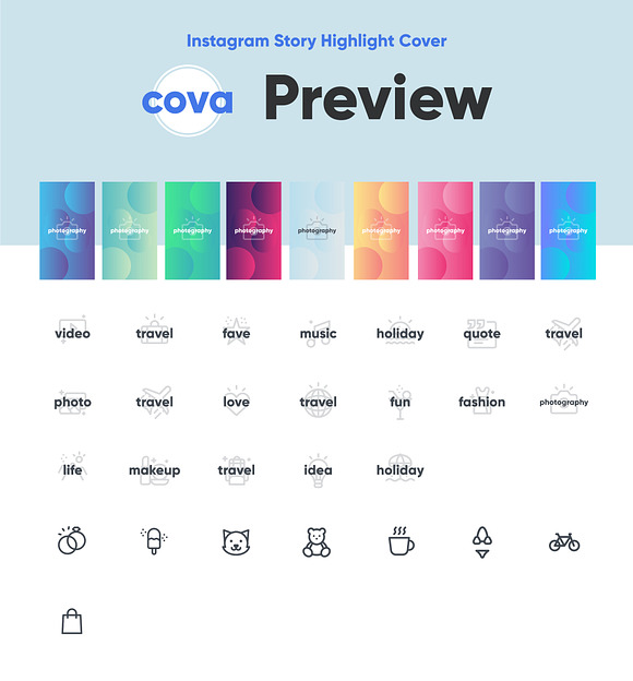 Cova Instagram Story Highlight Cover in Instagram Templates - product preview 3