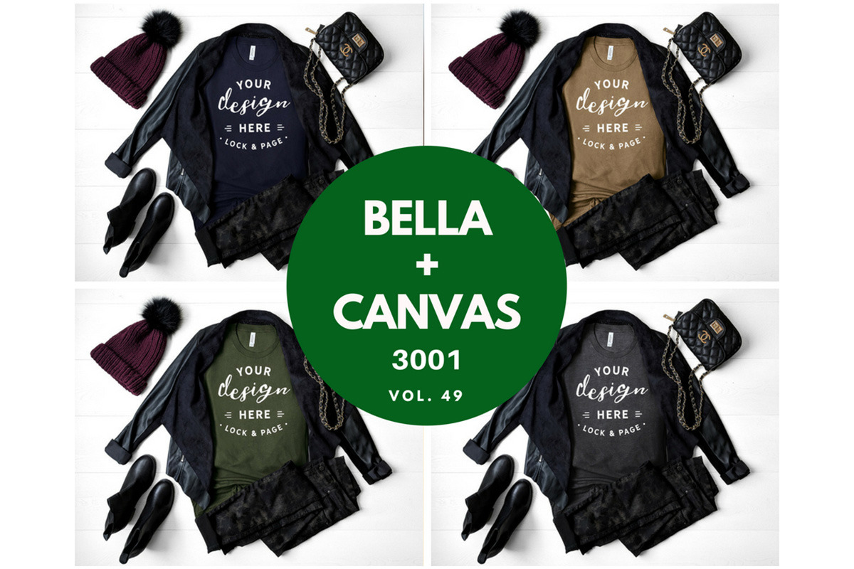 Bella Canvas Fall TShirt Mockup 3001 in Product Mockups - product preview 8