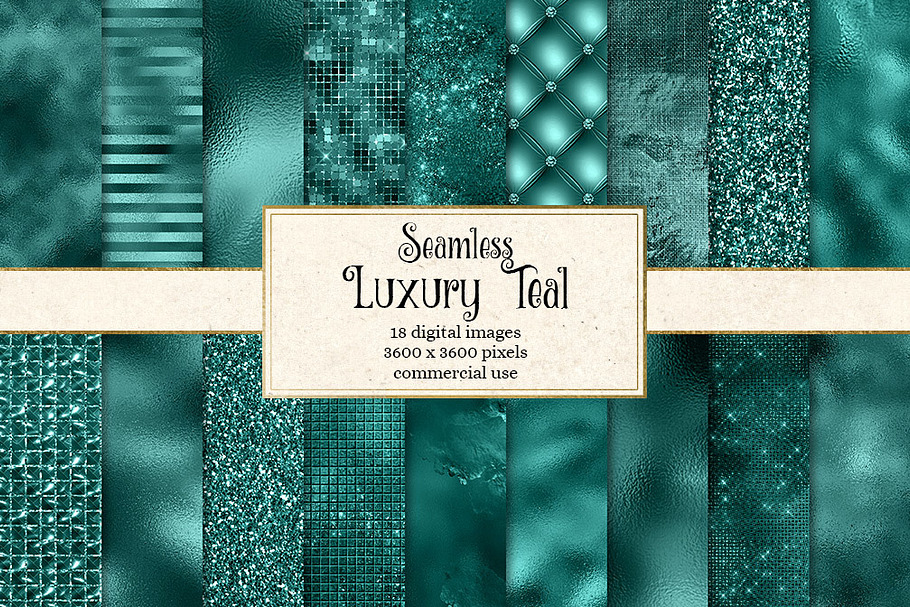 Luxury Teal Textures Digital Paper