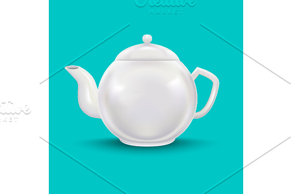 White Ceramic Teapot Mock Up in Objects - product preview 1
