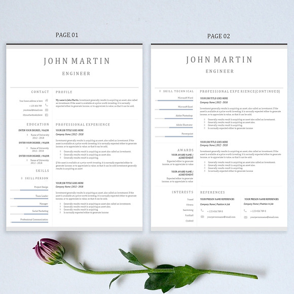 Word Resume & Cover Letter Template in Letter Templates - product preview 1