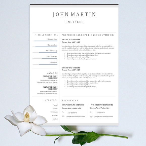 Word Resume & Cover Letter Template in Letter Templates - product preview 3