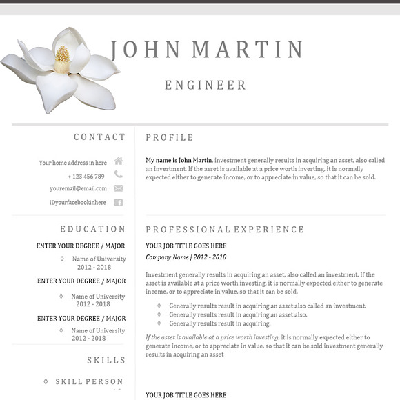 Word Resume & Cover Letter Template in Letter Templates - product preview 5