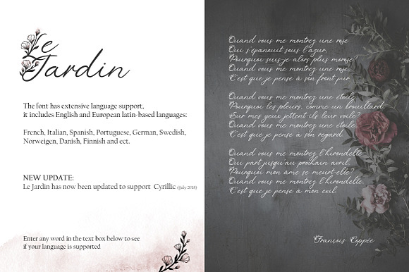 'Le Jardin' Floral Font in Script Fonts - product preview 9